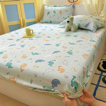 Kawaii Dinosaur Fitted Sheet | Kids Mattress Cover