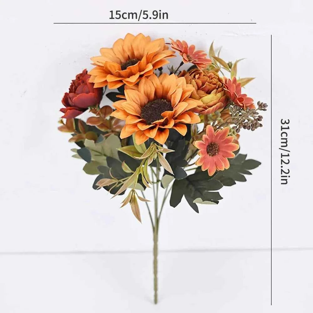 Simulated Flowers Autumn Sunflowers Sunflowers Wedding Home Fake Flowers Simulated Bouquet