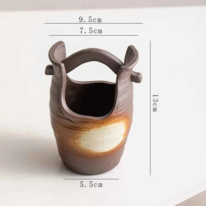 Creative Irregular Stone Shape Ceramic Vase Flowers Plant Potted Hydroponics Mini Vase Interior Aesthetics Home Decoration Gifts