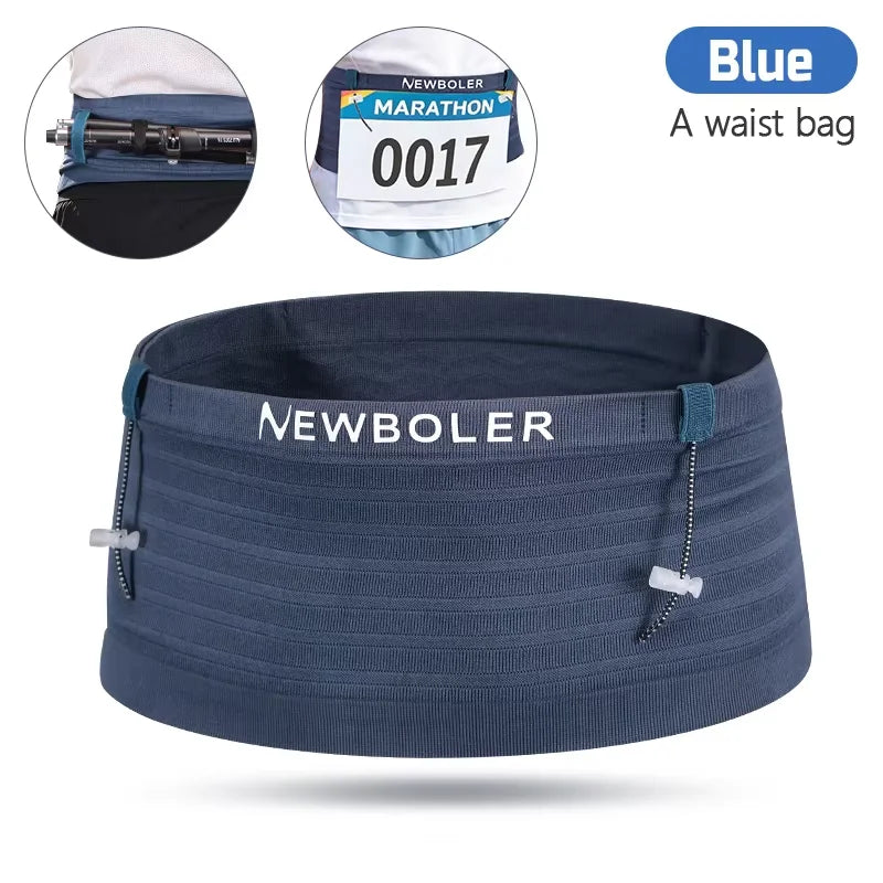 NEWBOLER Elastic Sports Waist Bag Pack Running Race Number Belt Triathlon Marathon Race Cycling Mountaineering Phone Waist Bag