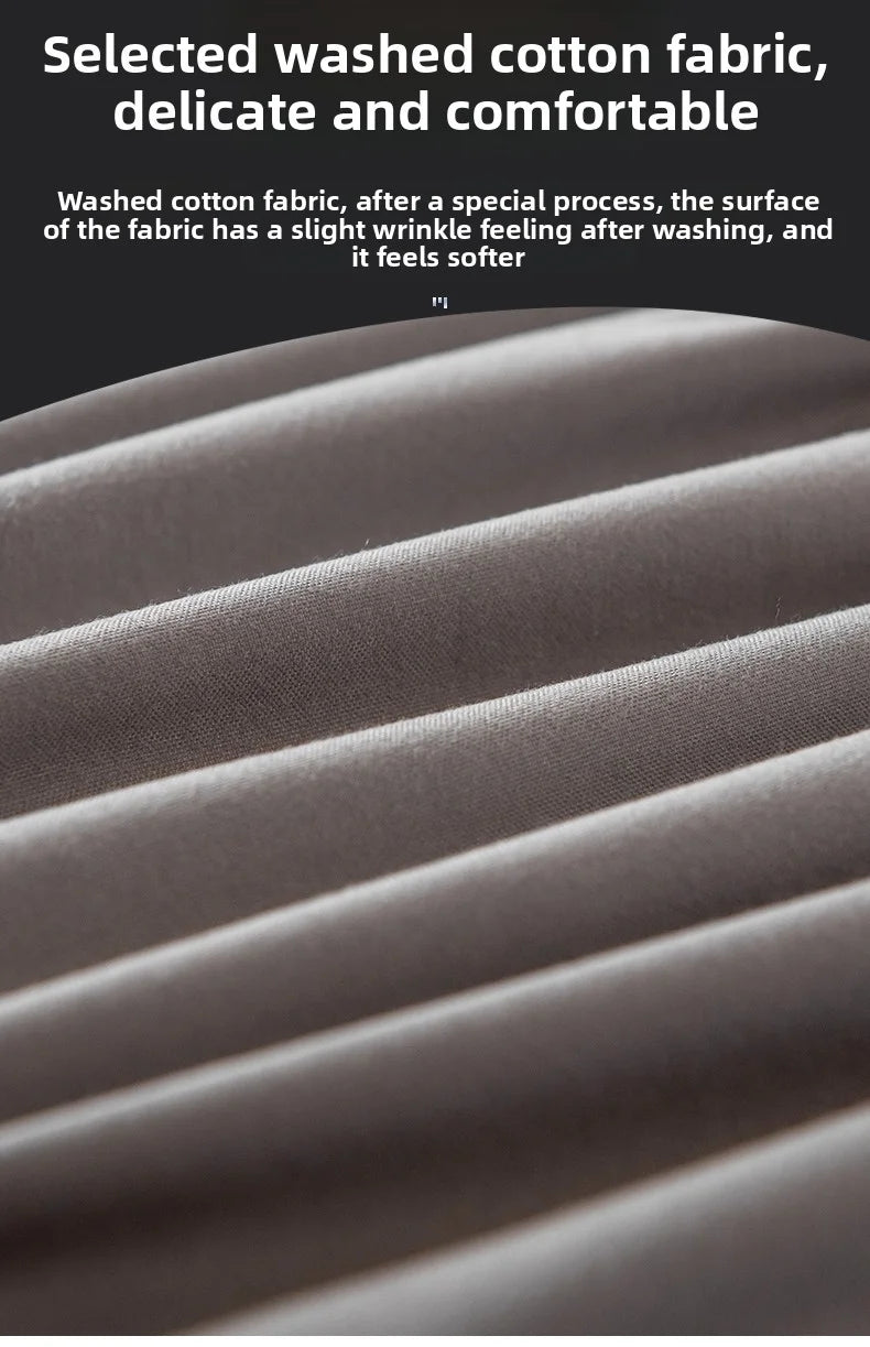 Brushed Cotton Padded Waterproof Pillowcase, Light Blue