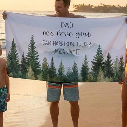 Personalized Father's Day Beach Towel — Custom Summer Gift for Dad