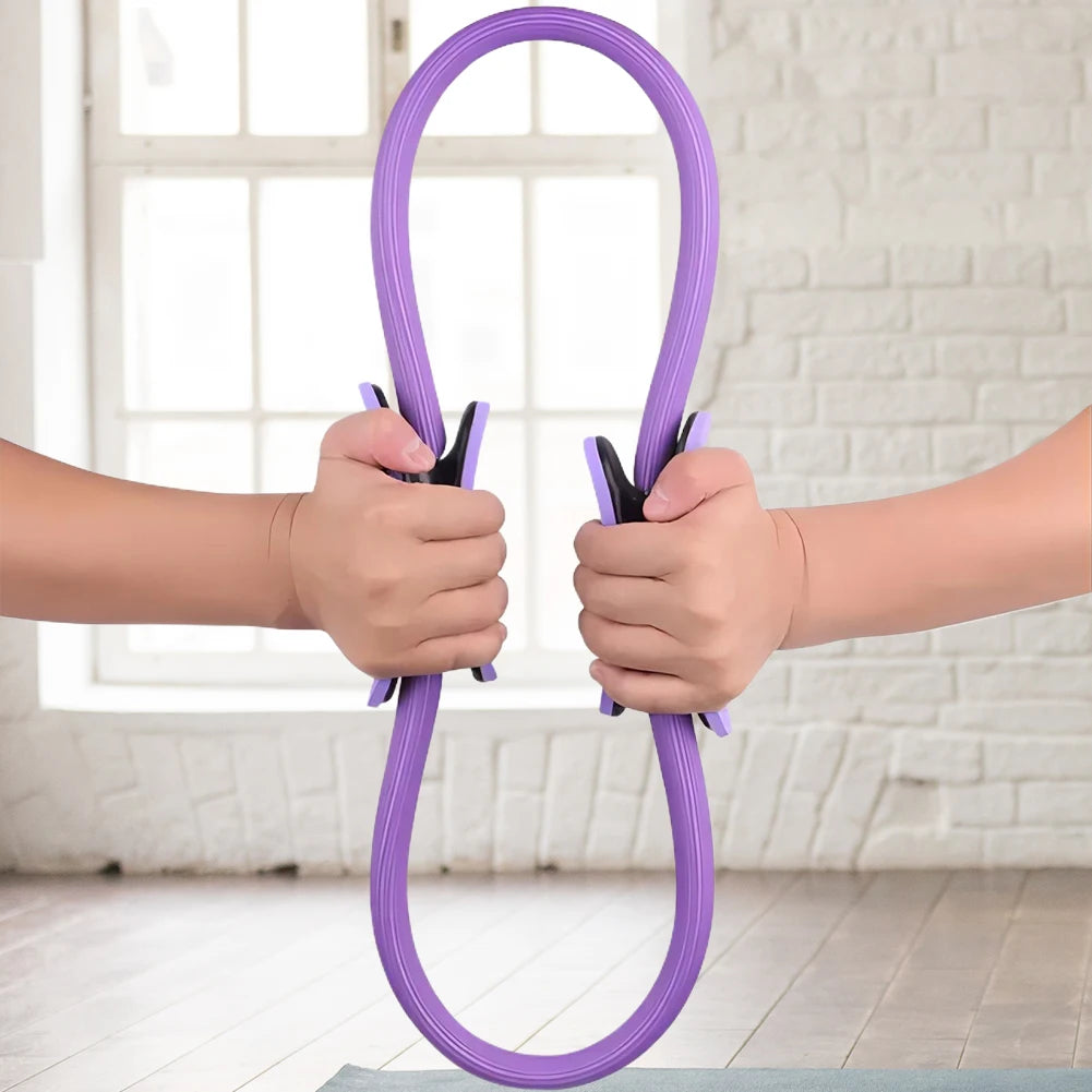 Pilates Ring Fitness Ring with Non Slip Handles for Core Workout (Purple)