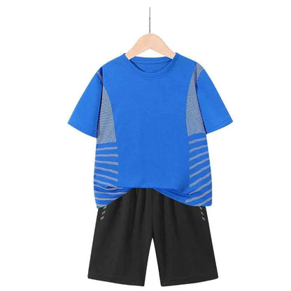 Dubbped Kids Running Clothes Sets Boys Football Jersey Short Sleeve Children Sports Training Uniforms Soccer Jerseys 2-piece Set