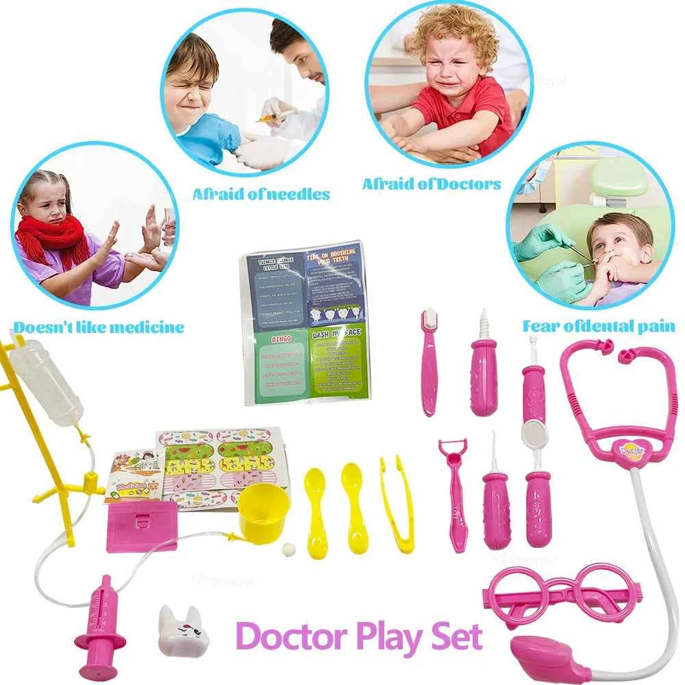 Doctor Play Set 30PCS Simulated Kids Doctor Kit Toys with Stethoscope Educational Pretend Play Medical Toy Boy Girl Toddler Gift