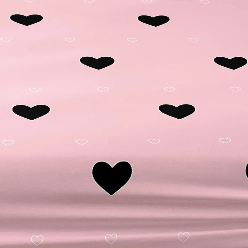 Modern Heart Geometry Matte Fitted Sheet