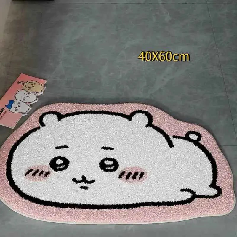 Hot Chiikawa Cartoon Rug Anime Hachiware Usagi Plush Floor Mat Bathroom Non-Slip Carpet Car Cushion Soft Living Room Decor Gifts