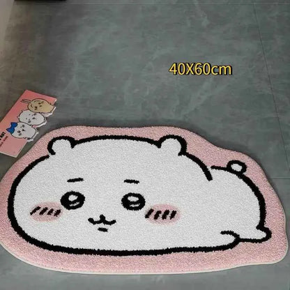 Hot Chiikawa Cartoon Rug Anime Hachiware Usagi Plush Floor Mat Bathroom Non-Slip Carpet Car Cushion Soft Living Room Decor Gifts