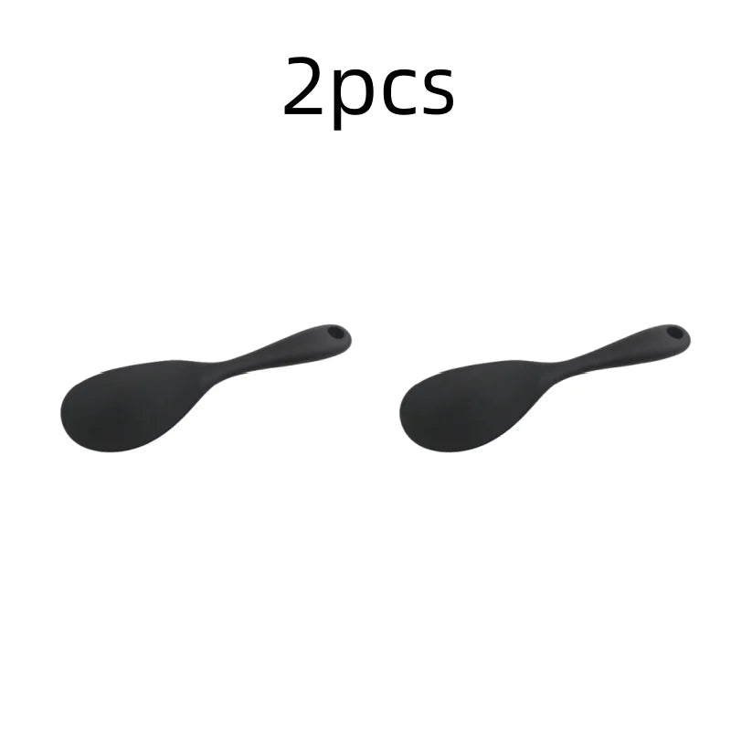 Hanging Silicone Rice Spoon Kitchen Ladle Non-stick Saucepan Electric Rice Cooker Cooking Scoop with Holes Household Items