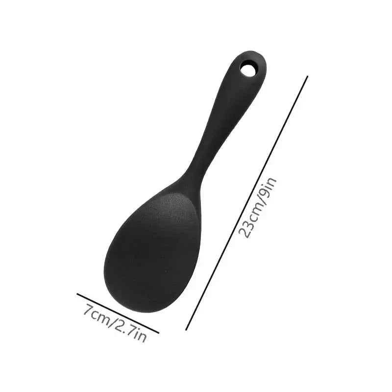 Hanging Silicone Rice Spoon Kitchen Ladle Non-stick Saucepan Electric Rice Cooker Cooking Scoop with Holes Household Items