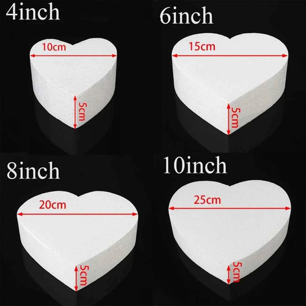 Wedding Decor Sugarcraft Kitchen Accessories Heart Shaped Styrofoam Cake Foam Mould Dummy Cake Model Practice Model DIY Model