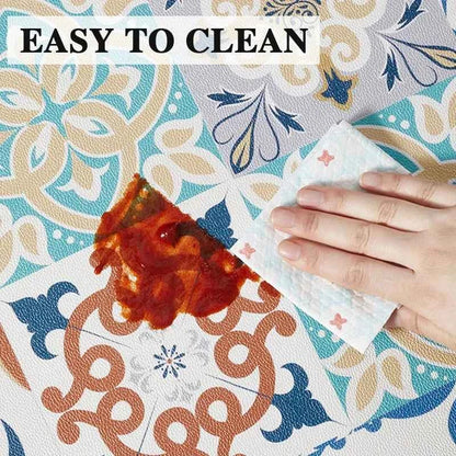 Kitchen Carpet Non-slip Waterproof Oil-proof PVC Leather Floor Mat Minimalist Gray White Letter Long Size Home Decoration Rugs