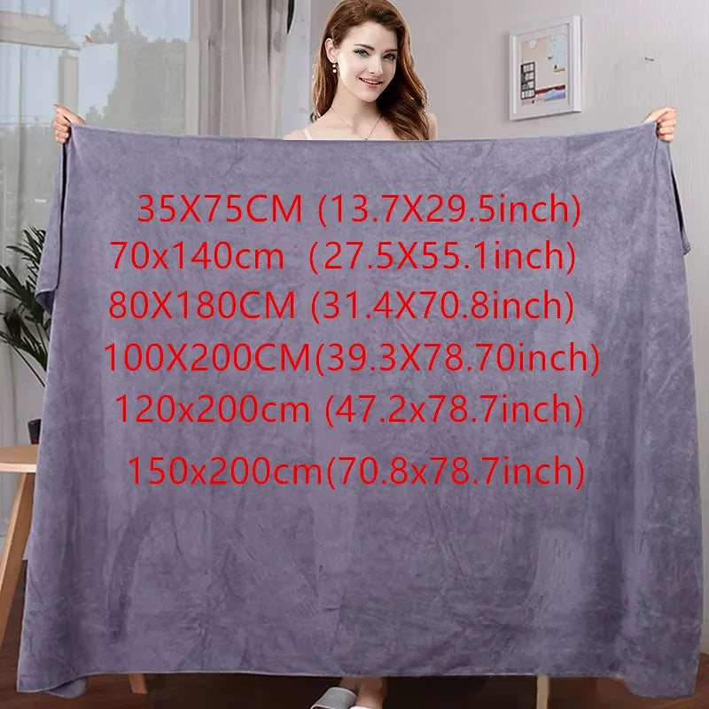 Ultra absorbent ultra-fine fiber bath towel, soft and fast drying, oversized