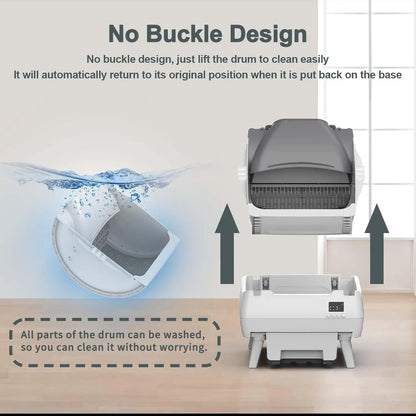 Automatic Self-Cleaning Cat Litter Box — Open Design, APP Control & Anti-Pinch Safety