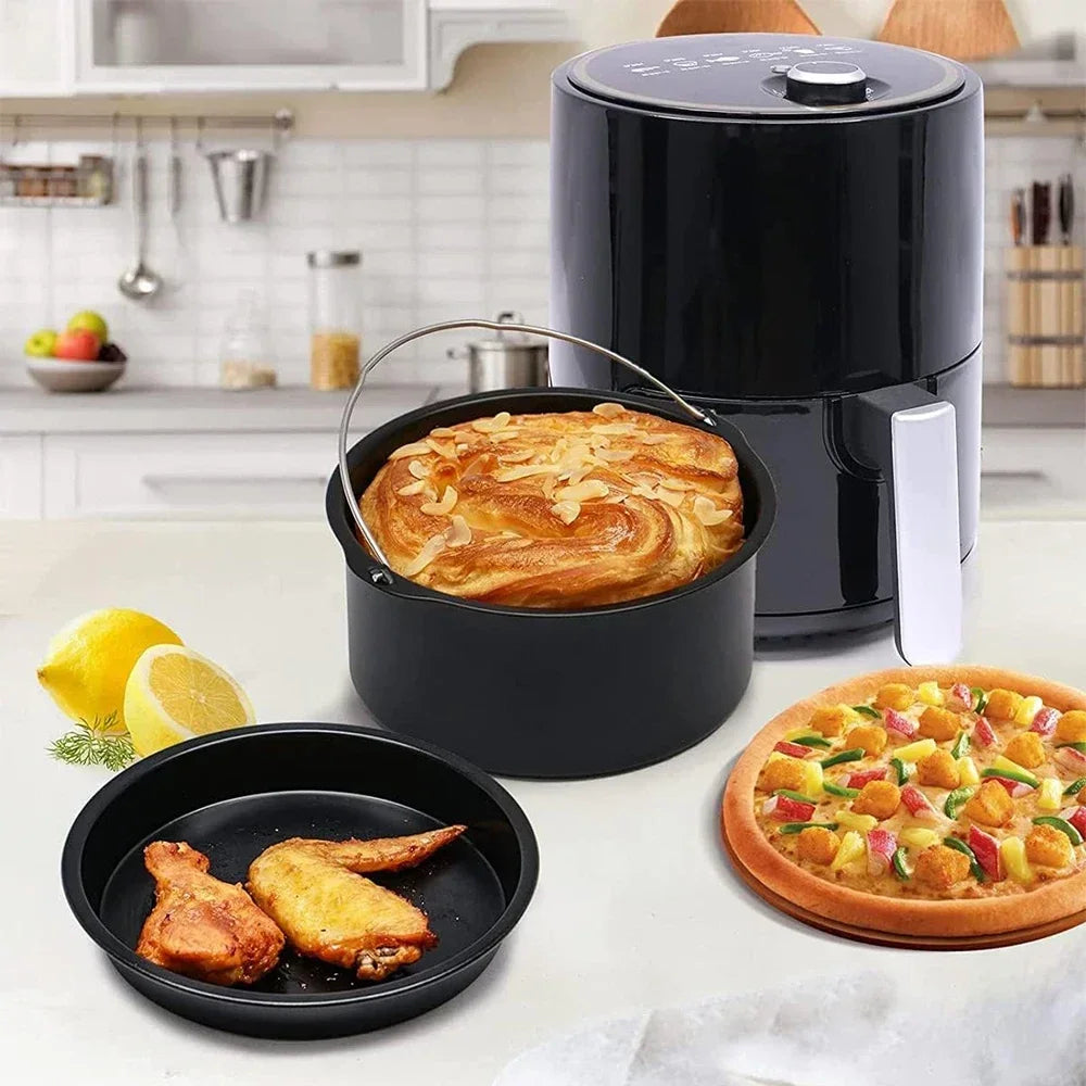 6/7/8 Inch Round Cake Mold, Non-Stick Baking Pan with Handles, Air Fryer & Oven Safe Bakeware for Pizza, Cakes & Desserts