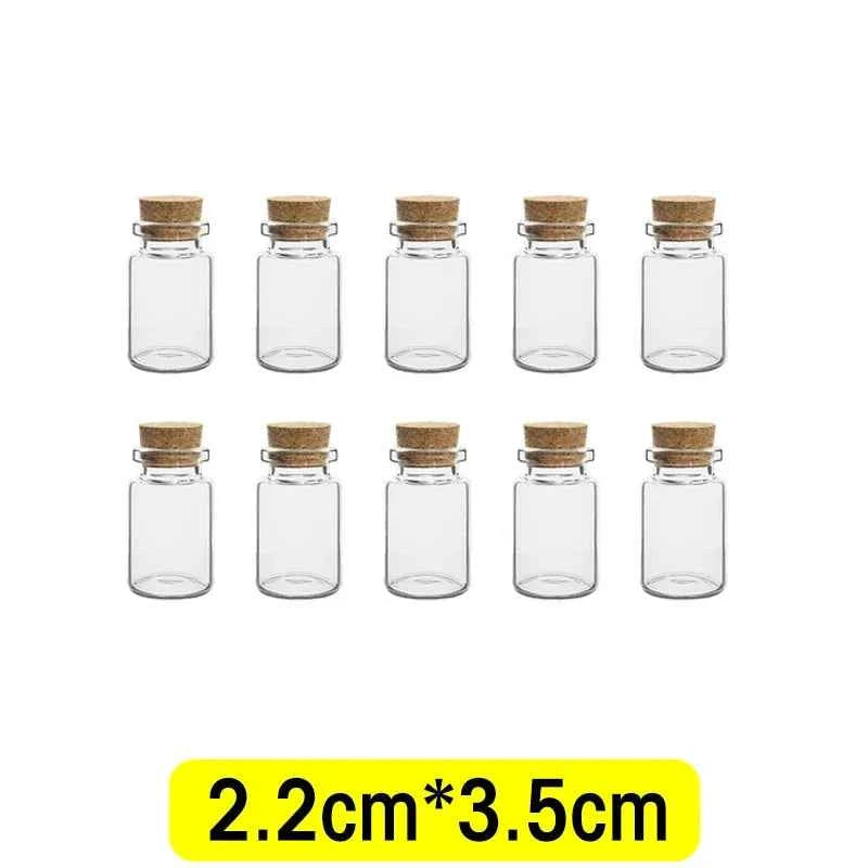 Small Glass Bottles with Cork Tiny Empty Glass Jars Craft Art Vials Transparent Wishing Bottles Birthday Wedding Party Favors