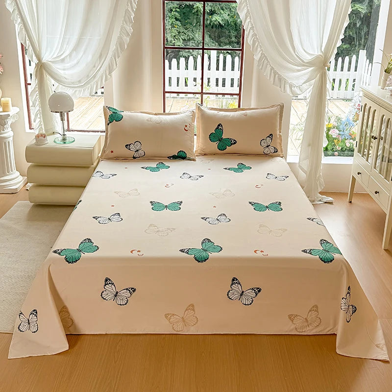 Floral Printed Flat Top Sheet | Single, Queen, King