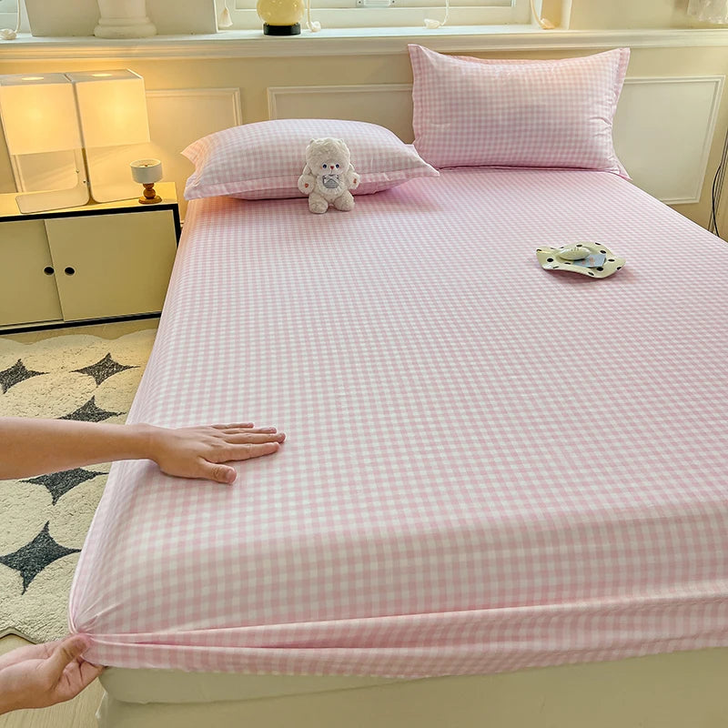 Plaid Fitted Sheet | Skin-Friendly, Elastic, Kids