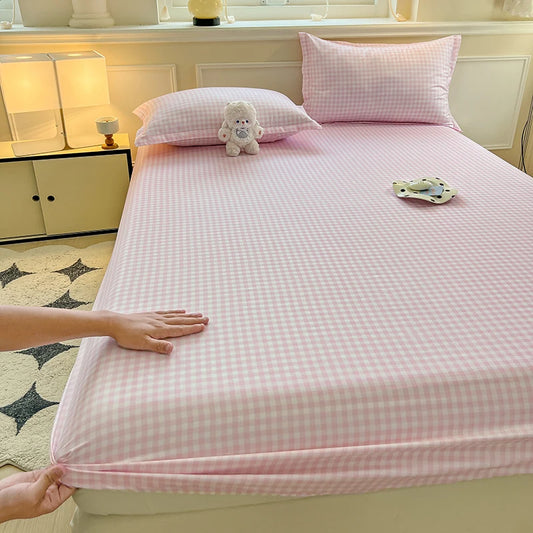Plaid Fitted Sheet | Skin-Friendly, Elastic, Kids