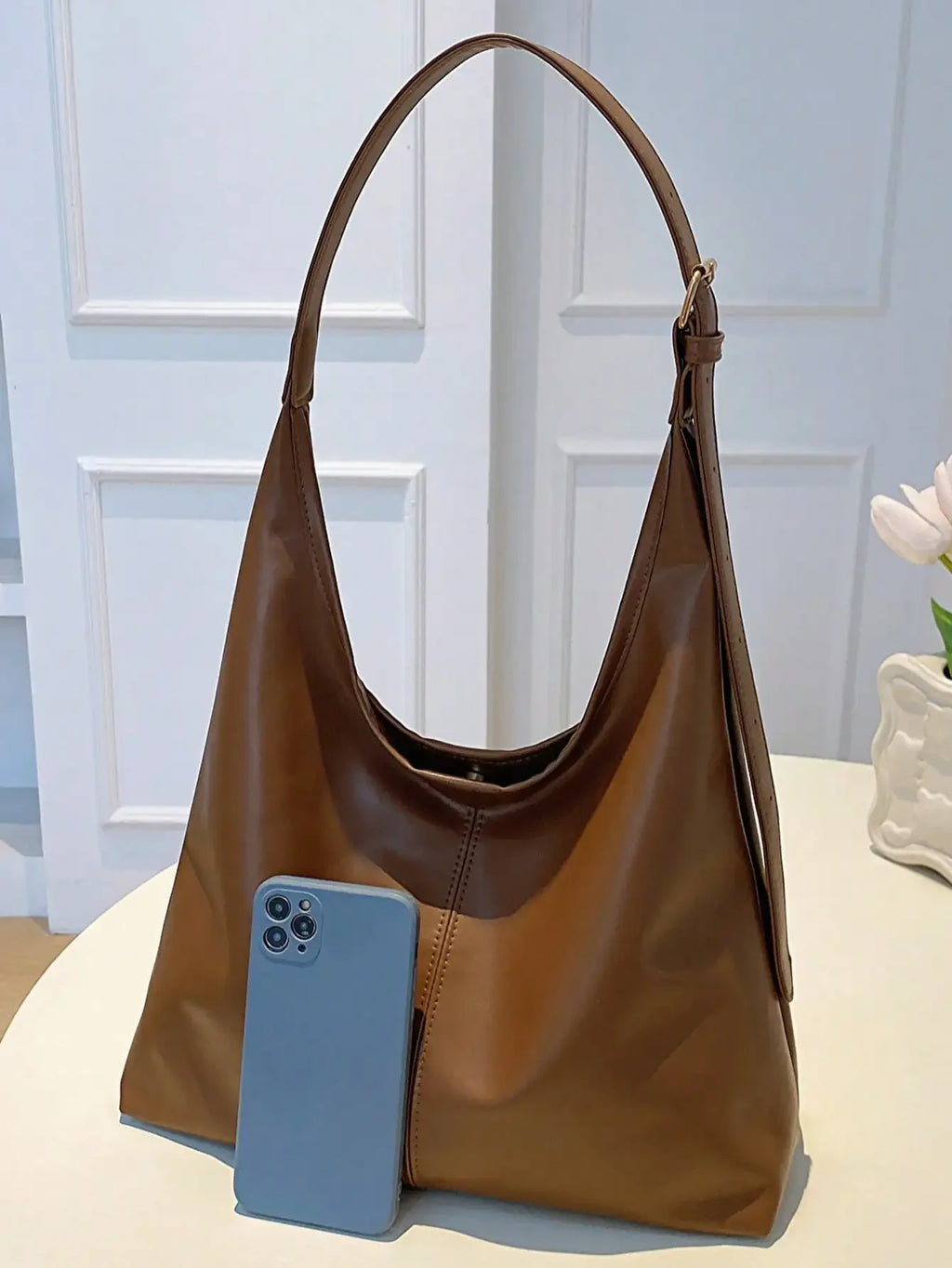 Large Capacity Solid Color Shoulder & Tote Bag