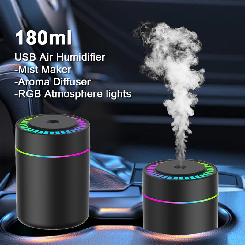 180ML Mini USB Aroma Humidifier & Essential Oil Diffuser with LED Light