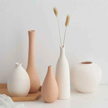 Plain Ceramic Vase  Arrangement Creative and Minimalist Nordic Ins Style Decoration Pottery Props for Home Photography Plain Vas