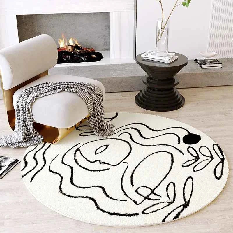 Fluffy Soft Living Room Decoration Carpet Light Luxury Rugs for Bedroom Large Area Round Lounge Rug Home Study Thicken Plush Mat