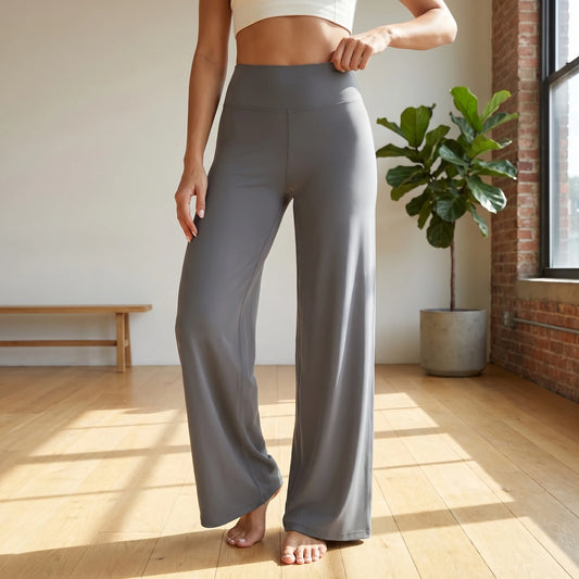 Pantalon de yoga ample taille haute pour femme – Leggings évasés amincissants