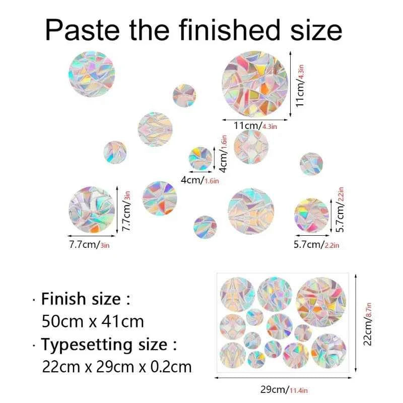 29 Stylels Rainbow Maker Sun Catcher Wall Stickers Cat Bird Star Mushroom Moon Sun DIY Window Glass Electrostatic Prisms Sticker