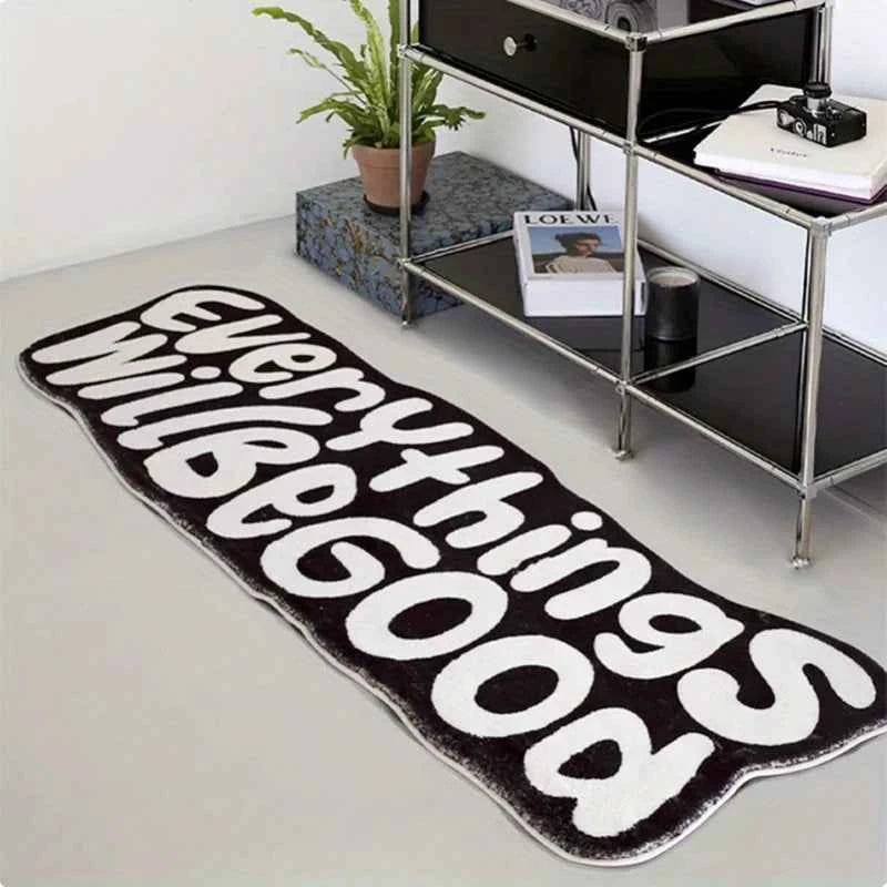 VIKAMA Everything Will Be Good Carpet Encouragement Carpet Living Room Carpet Rug For Bedroom    Bedside Floor Mat Doormat Home