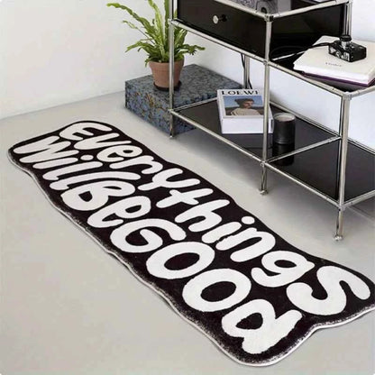 VIKAMA Everything Will Be Good Carpet Encouragement Carpet Living Room Carpet Rug For Bedroom    Bedside Floor Mat Doormat Home