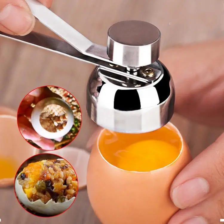 Stainless Steel Egg Topper Cutter – Metal Egg Scissors for Boiled & Raw Eggs