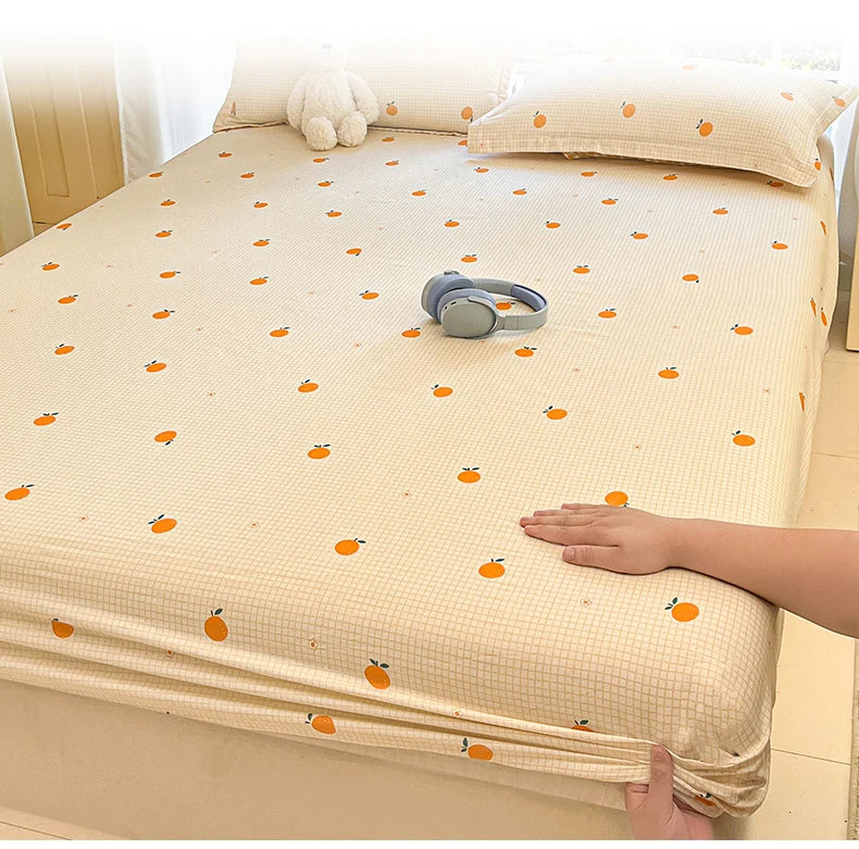 Fashion Flower Print Fitted Sheet, 100% Cotton