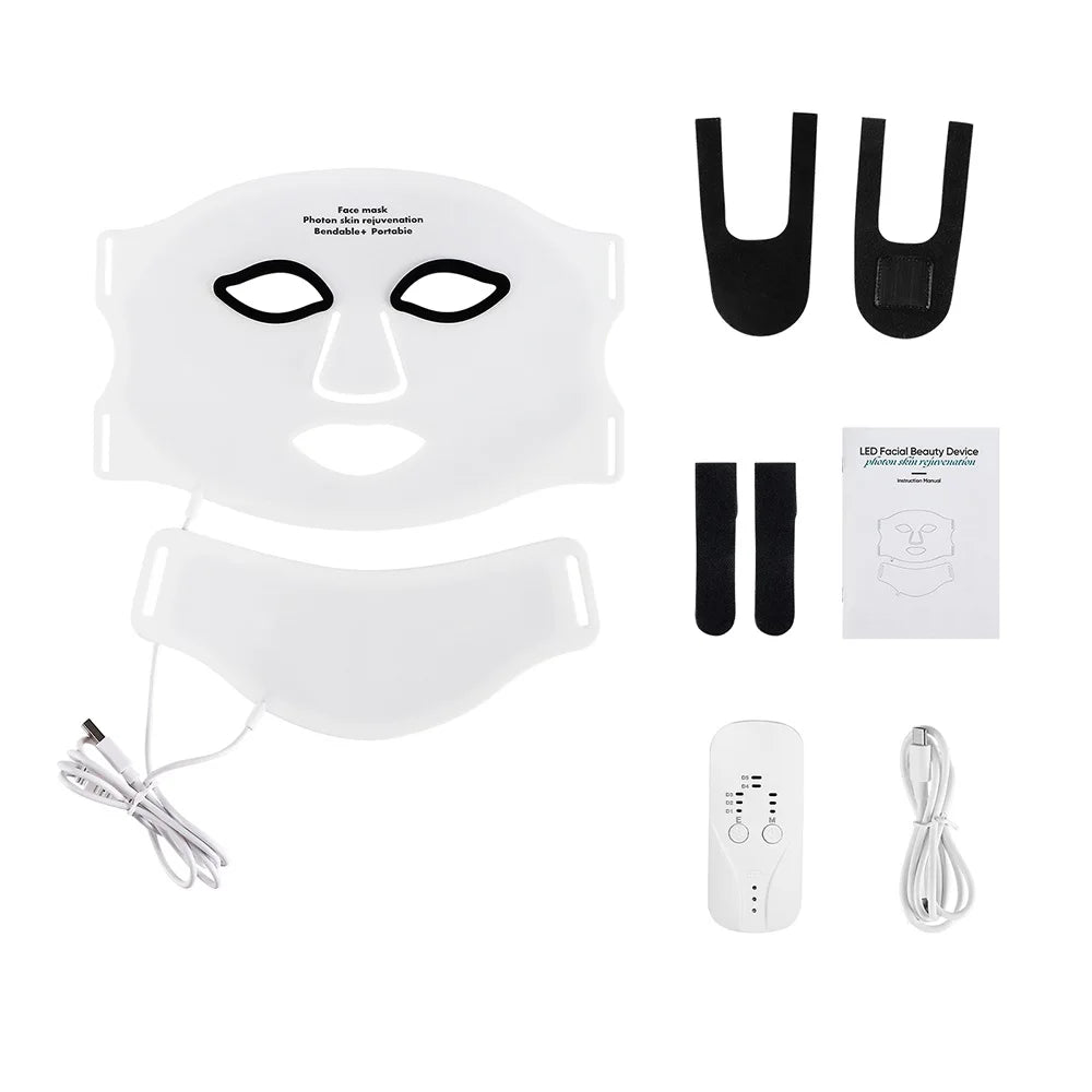 7-Color LED Silicone Face & Neck Mask – Wireless