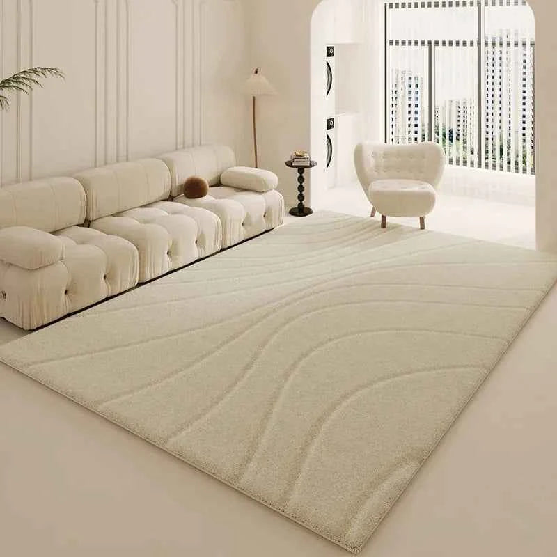 Wabi-sabi Style Carpets for Living Room White Bedroom Decor Plush Carpet Modern Thickened Minimalist Rug Fluffy Soft Bedside Mat