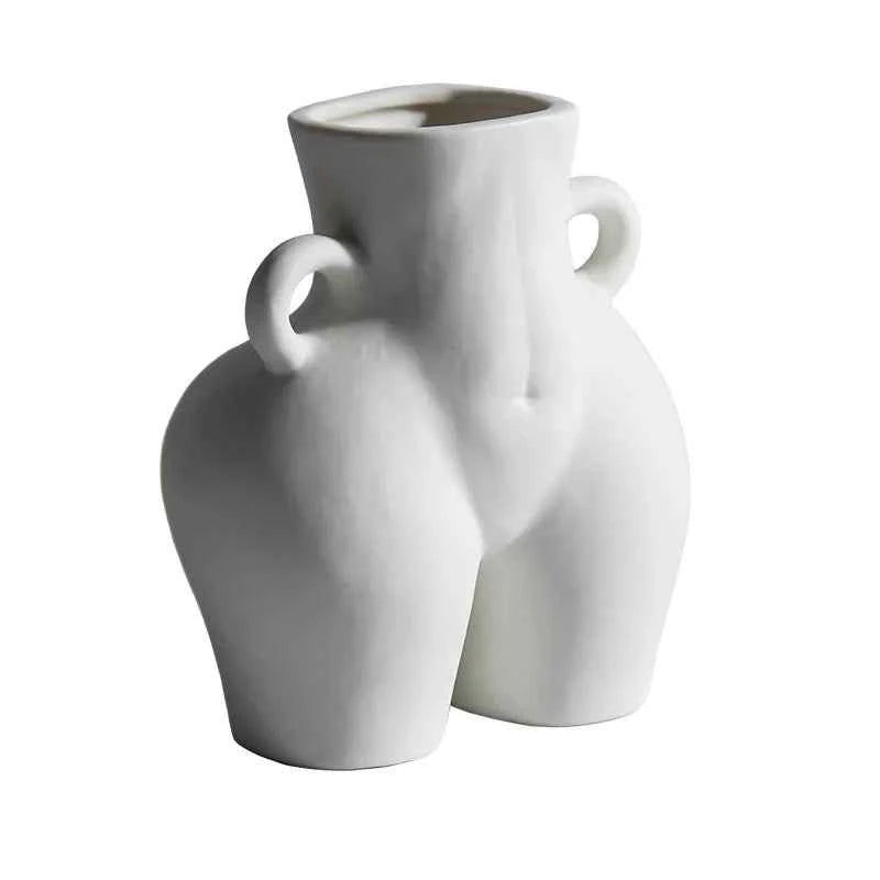 Body shape creative ceramic butt vase dried flower arrangement simple modern art home decoration