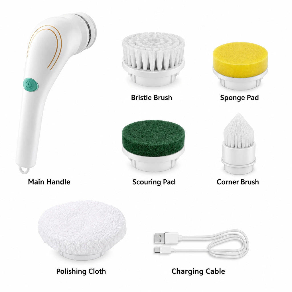 Electric Spin Scrubber, 5 Brush Heads