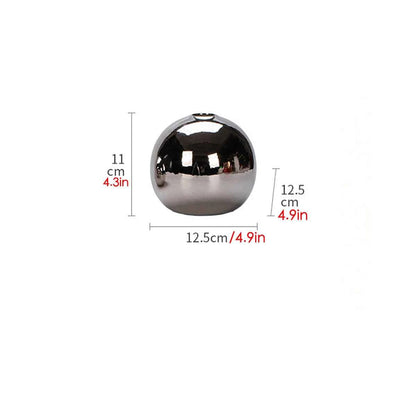 Luxury Galvanized Silver Ball Ceramic Vase Living Room Dining Table Art Vase Plant Flower Flower Arrangement Countertop Ornament
