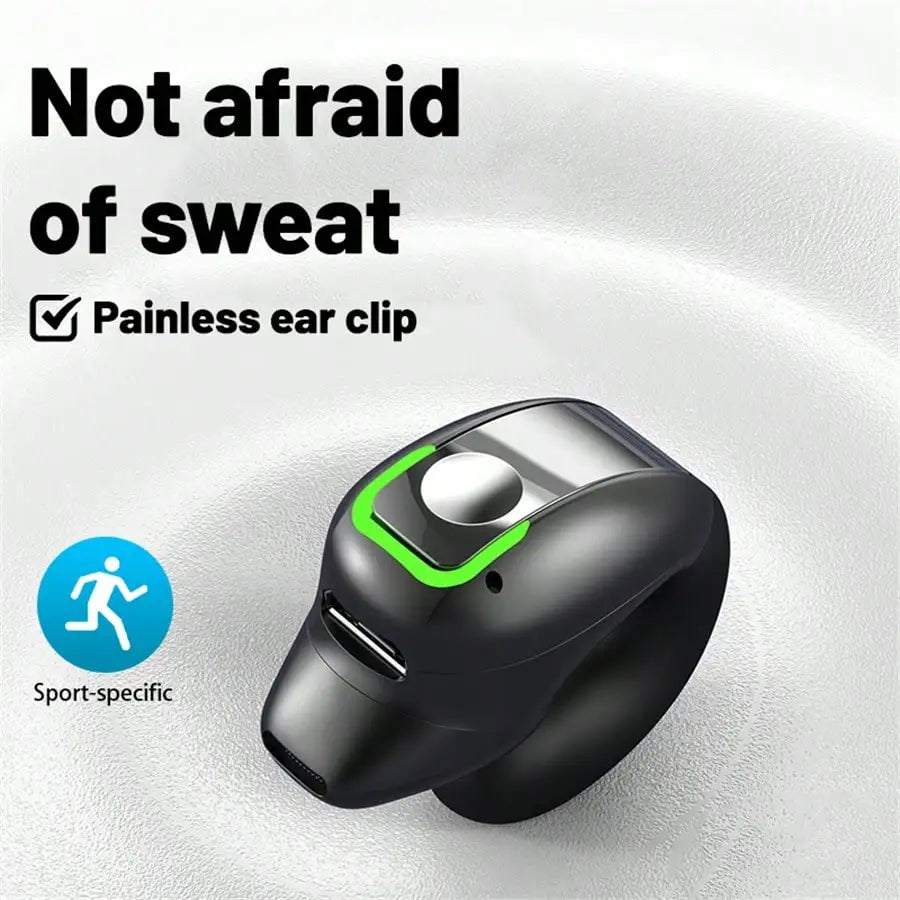 Clip-On Wireless Earbuds – Mini Ear Hook, Noise Cancellation, Universal Controls, Sport-Ready