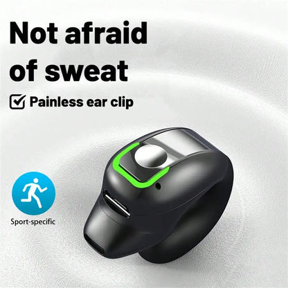 Clip-On Wireless Earbuds – Mini Ear Hook, Noise Cancellation, Universal Controls, Sport-Ready