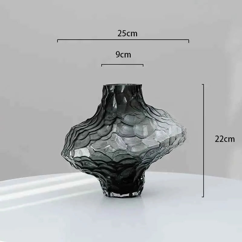 Vase in The Ancient Style Canyon Glass Thickened Creative Senior Sense of Home Decoration Valley Flower