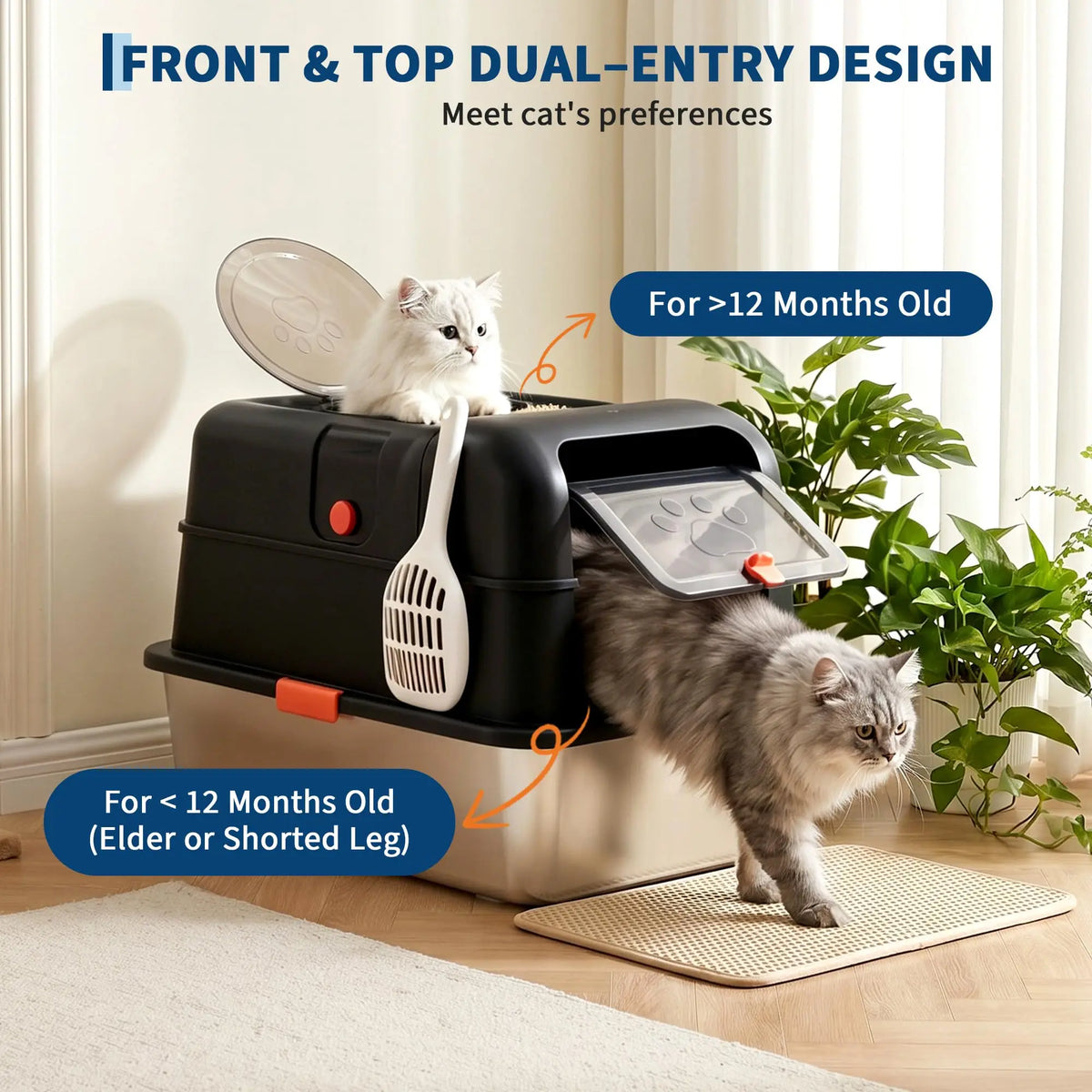 XL Metal Litter Box with Lid, Dog-Proof, High-Sided
