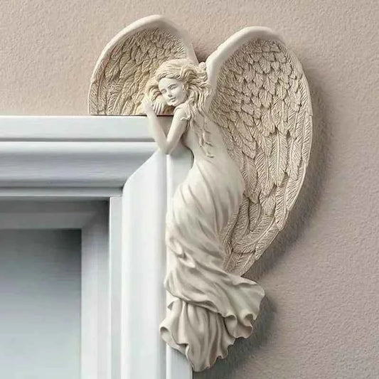 Home Decor Creative Fashion Crafts Angel Wings Resin Craft Door Frame Ornament Angel Winged Goddess Garden Door Decor Gifts