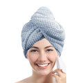 Solid color hair towel Textured dry hair cap 9.8 "X 25.5" absorbent hair