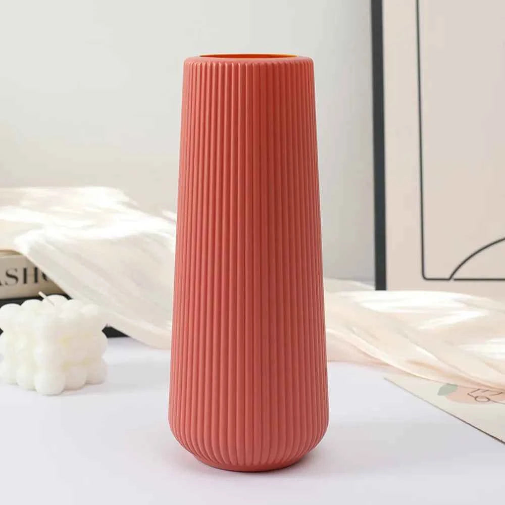 Plastic Flower Vase Fashion Nordic Style Imitation Ceramic Flower Pot Modern Anti Fall Flower Arrangement Living Room