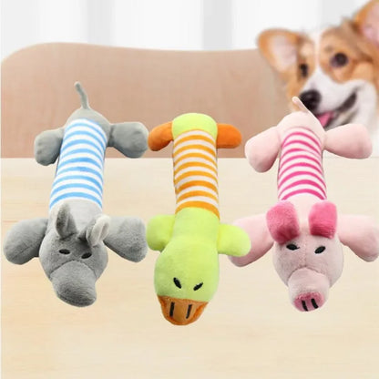 No Stuffing Squeaky Duck Dog Toy – Soft Plush Chew Toy for Puppies & Senior Dogs
