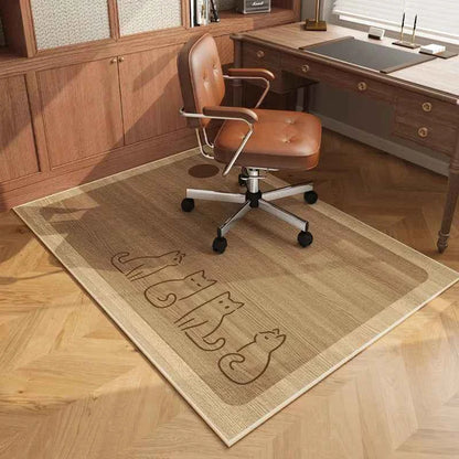 VIKAMA Study Desk Computer Gaming Chair Floor Protection Pad Bedroom Rectangular Dressing Table Chair Carpet, Home Decoration
