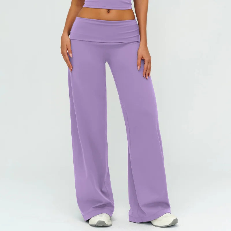 Women’s Loose Wide-Leg Sports Leggings — Slim Fit Running Trousers