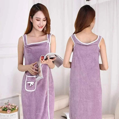 Womens Bath Towels Wearable Bathrobe Bath Towels Clearance Soft and Absorbent Towel Dress Coral Fleece Quick-Dry Shower Bathrobe