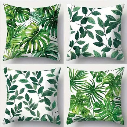 Tropical Leaf-Print Pillowcase ,Sofa bedroom cushion cover, single-sided printing, without pillow core